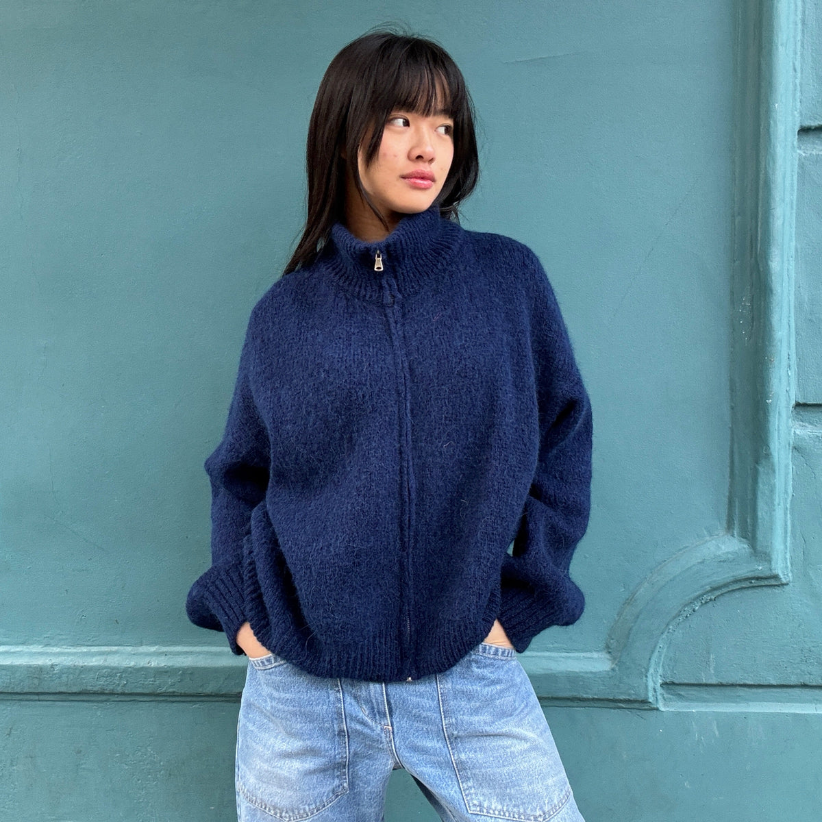 *NEW* Johanna Zip-Up Knit Navy
