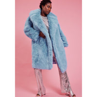 Baby Blue Faux Fur Oversized Coat