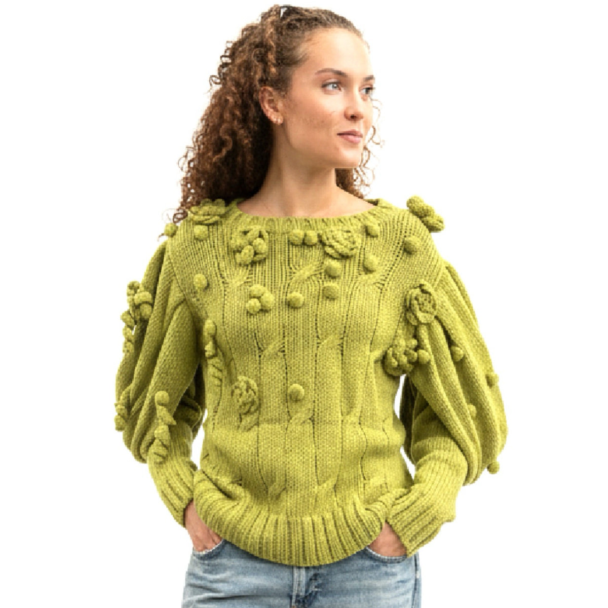 V de Vinster Crochet jumper green