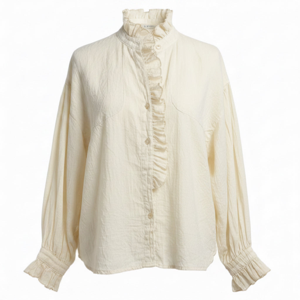 Light Yellow Ruffle Shirt