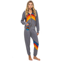 *LANDING NOW* Mountain Stitch Chevron Zip Hoodie Heather Grey