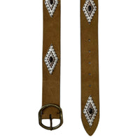 Studded Leather Belt Cognac