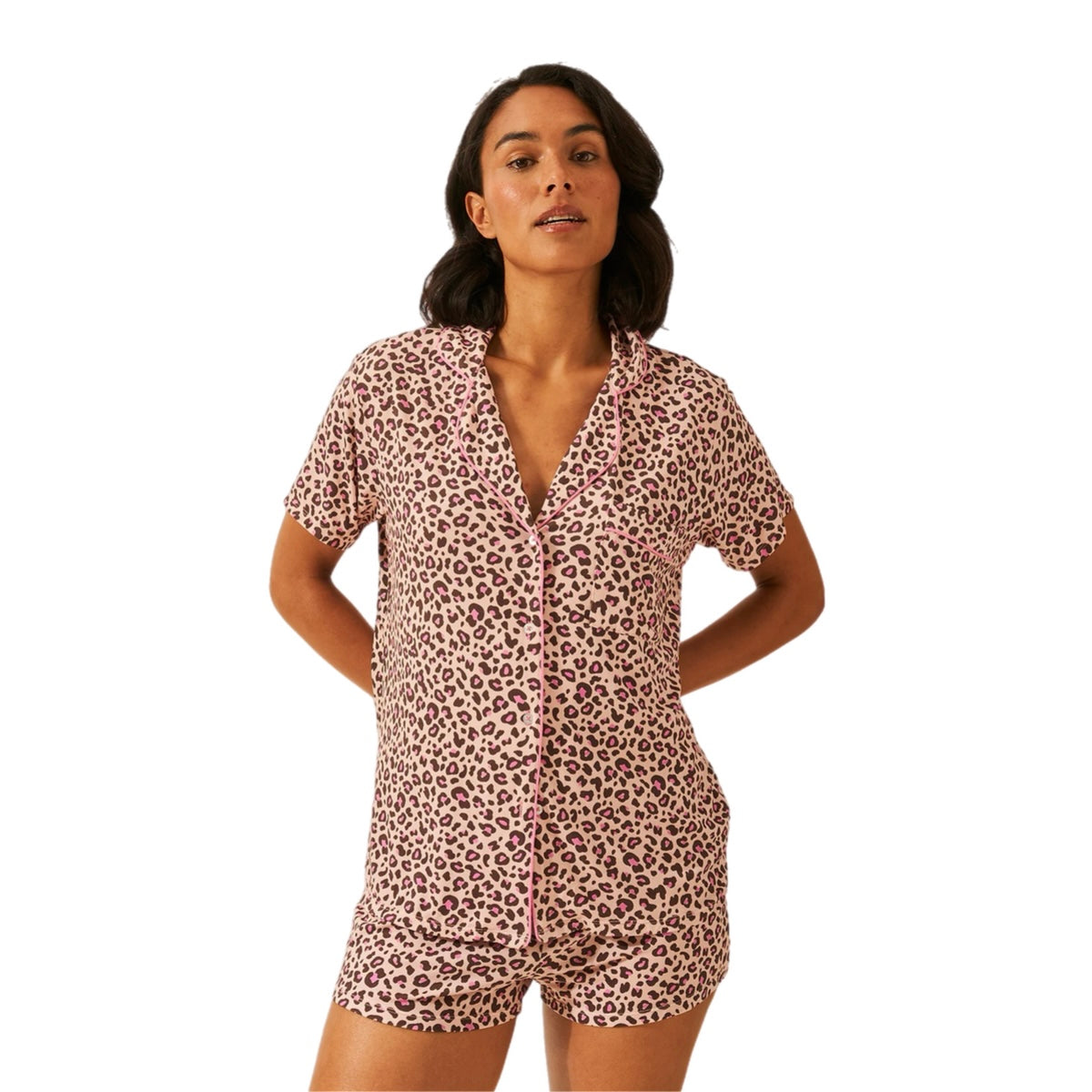 *NEW* Stripe & Stare Short Pyjama Set Liquorice Leopard