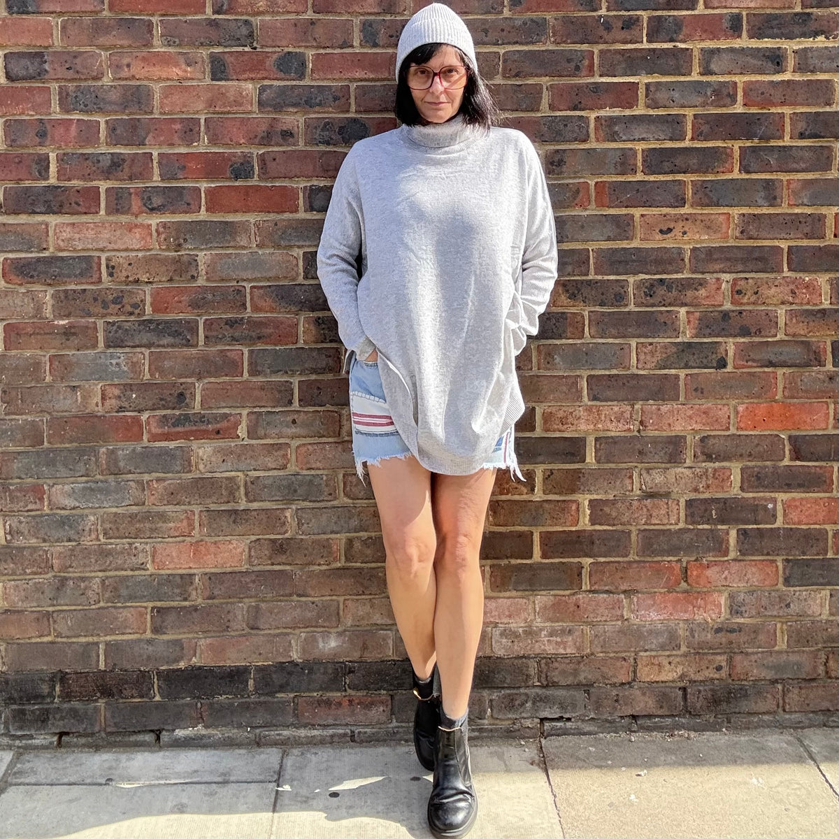 *NEW* Absolut Cashmere Extra Long Turtle Neck Heather Grey