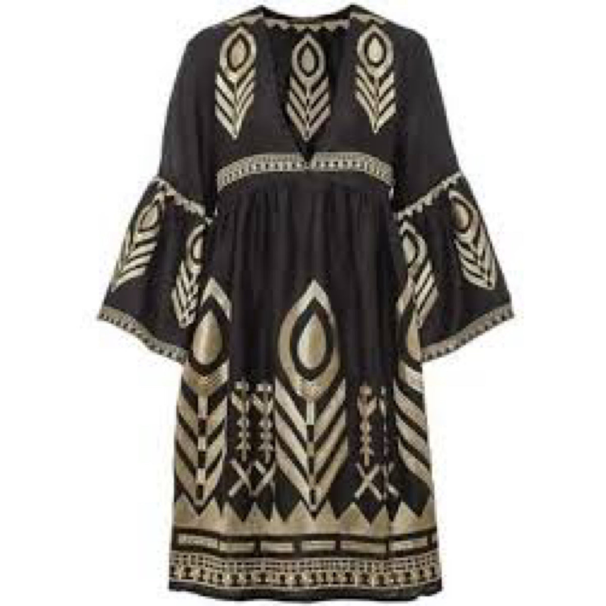 *LANDED* Long Black Feather Dress