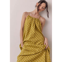 Amente Polka Dot Back-Tie Dress