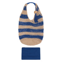 Alex Max Striped woven blue slouch bag