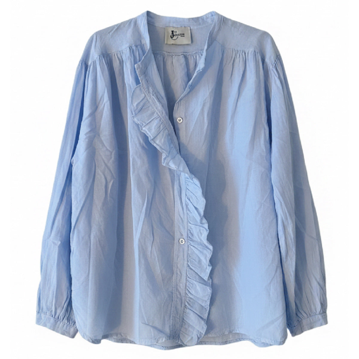 *RESTOCK* Lightweight Ruffle Shirt Sky Blue