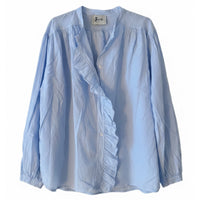 *RESTOCK* Lightweight Ruffle Shirt Sky Blue