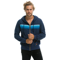 *RESTOCKED* Aviator Nation 5 Stripe Zip Hoodie Navy/Blue