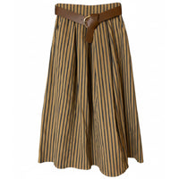 Toffee Stripe Belted Skirt
