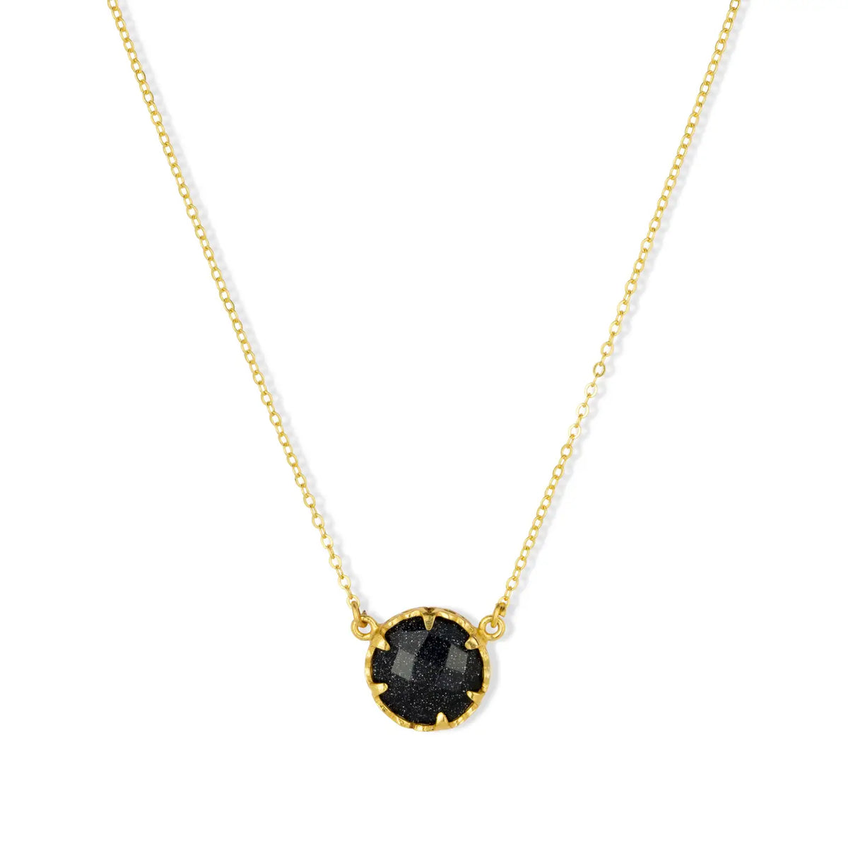 Petite Navy Sunstone Necklace