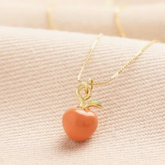 The West Village Peach Enamel Pendant Necklace