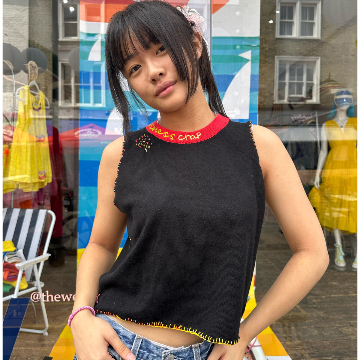 Useless Upcycled Black Cashmere Tank