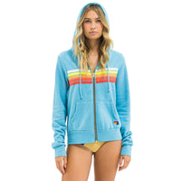 *NEW COLOUR* 5 Stripe Zip Hoodie Aquamarine