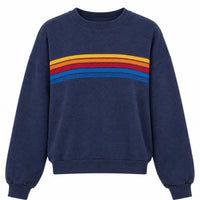 5 Stripe Relaxed Crew S'Shirt Navy