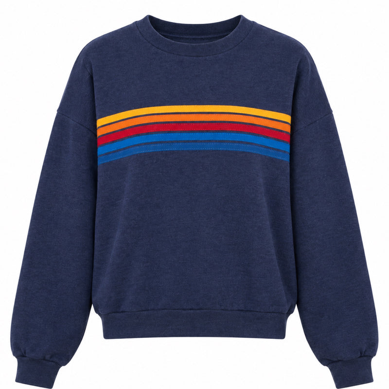 5 Stripe Relaxed Crew S'Shirt Navy