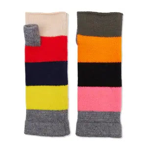 *NEW* Colour Block Cashmere Wrist Warmers Multi
