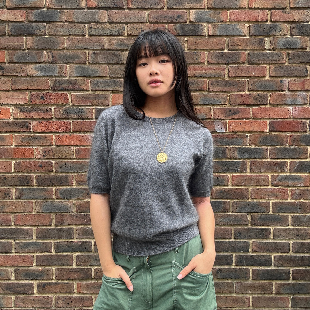 Amaya Brushed Cashmere Jumper Heather Grey
