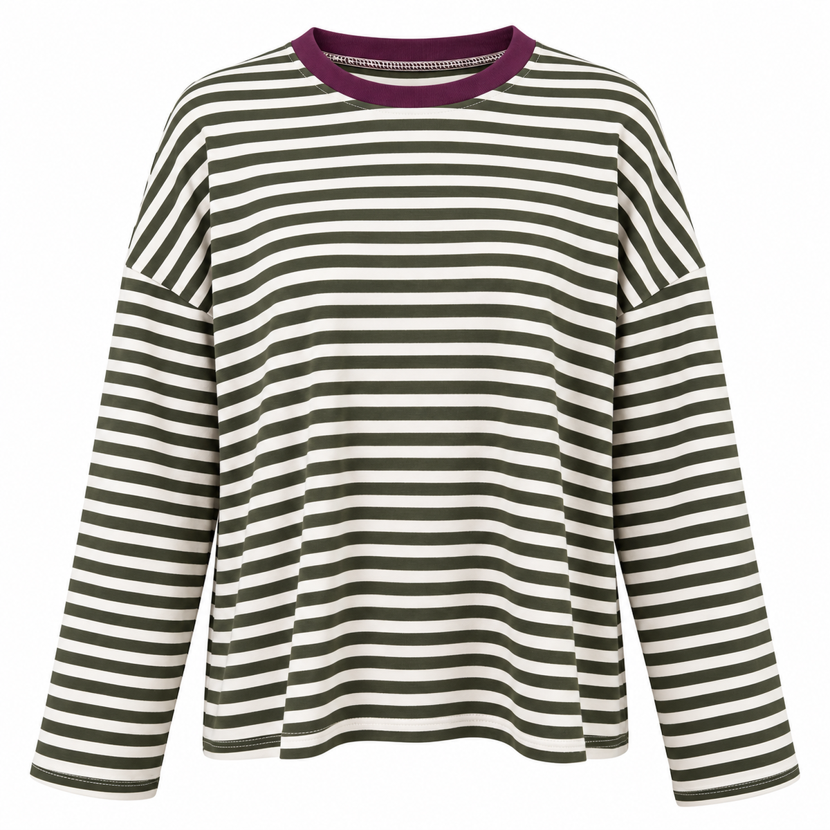 Olive Stripe Long Sleeve T