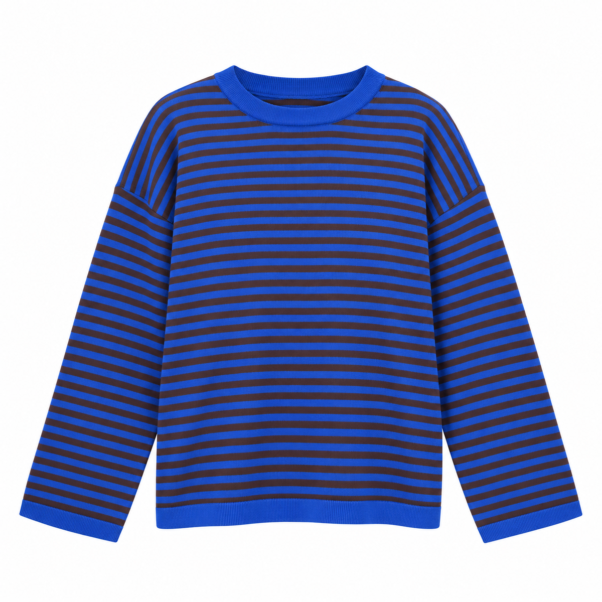 Stripe Jumper Royal Blue/Brown