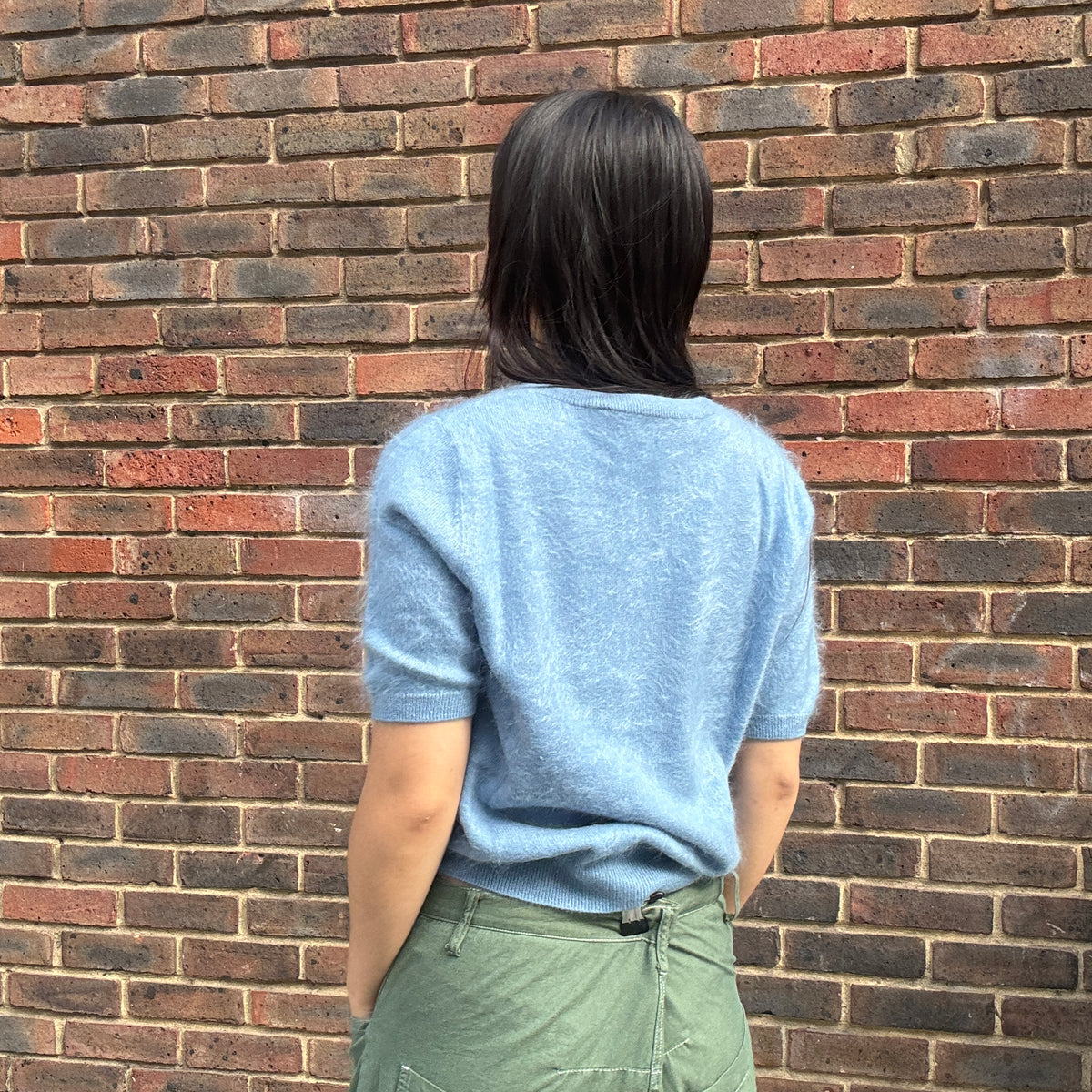 Amaya Brushed Cashmere Jumper Sky Blue