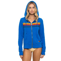 5 Stripe Zip Up Hoodie Adventure Blue