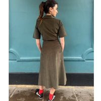 *NEW COLOUR* Cord Shirt Dress Olive