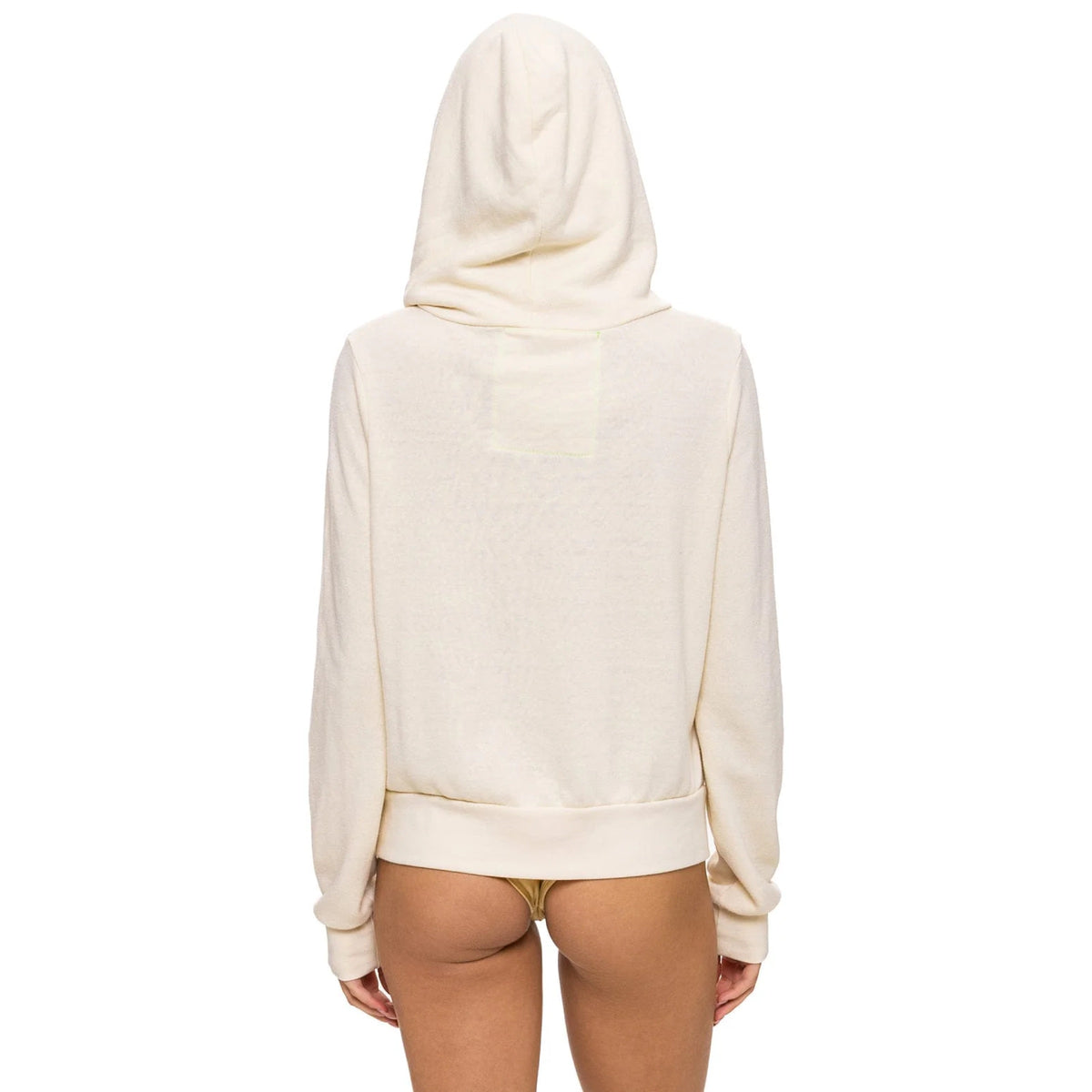 Mountain Stitch Chevron Zip Hoodie Vintage White