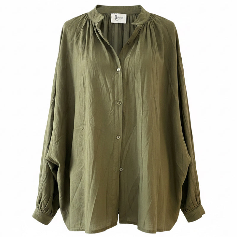 *BACK IN STOCK* Johanna Lightweight Cotton Shirt Olive
