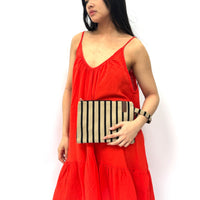 Billie Bag Terry Oat/Black Skinny Stripe