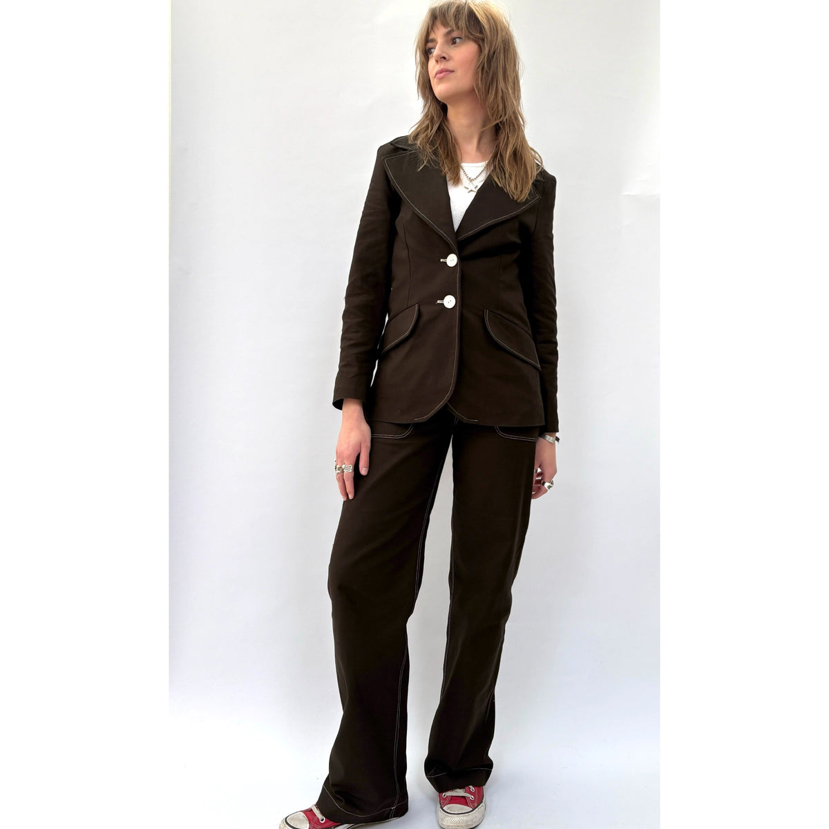 *SS26!* Topstitched Susan Jacket Chocolate