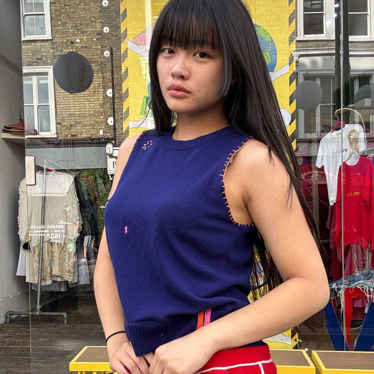 Useless Upcycled Blue Cashmere Tank