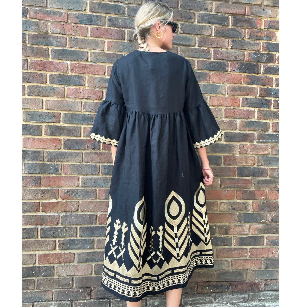 *LANDED* Long Black Feather Dress