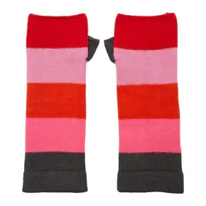 *NEW* Colour Block Cashmere Wrist Warmers Pink