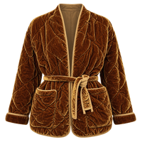 Quilted Velvet Jacket Dark Gold
