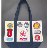 Vintage-Patched Trader Joes Tote L
