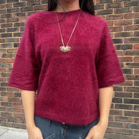 Jenna Brushed Cashmere Jumper Burgundy