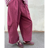 Baggy Needlecord Pants Plum