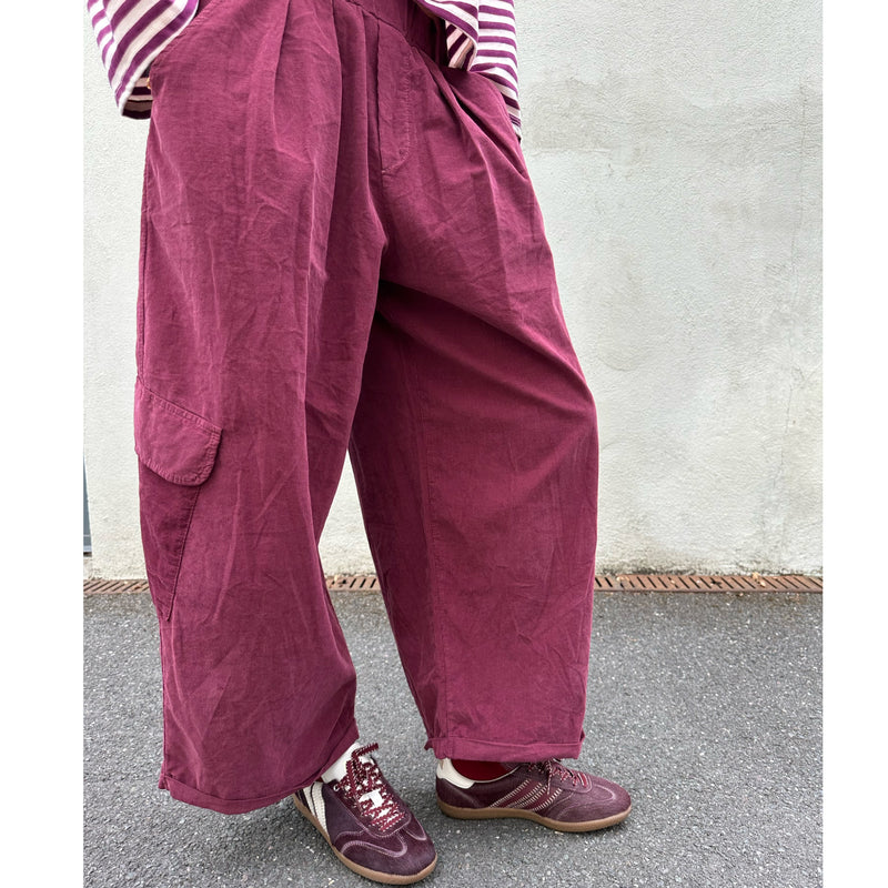 Baggy Needlecord Pants Plum