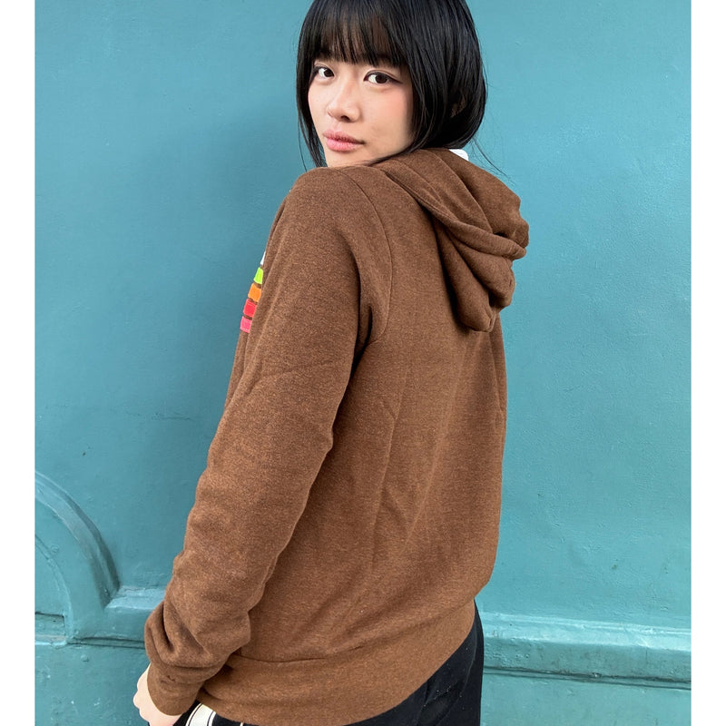 *NEW COLOUR* 5 Stripe Zip Hoodie Chocolate