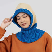 Colour Block Knit Hood Cobalt