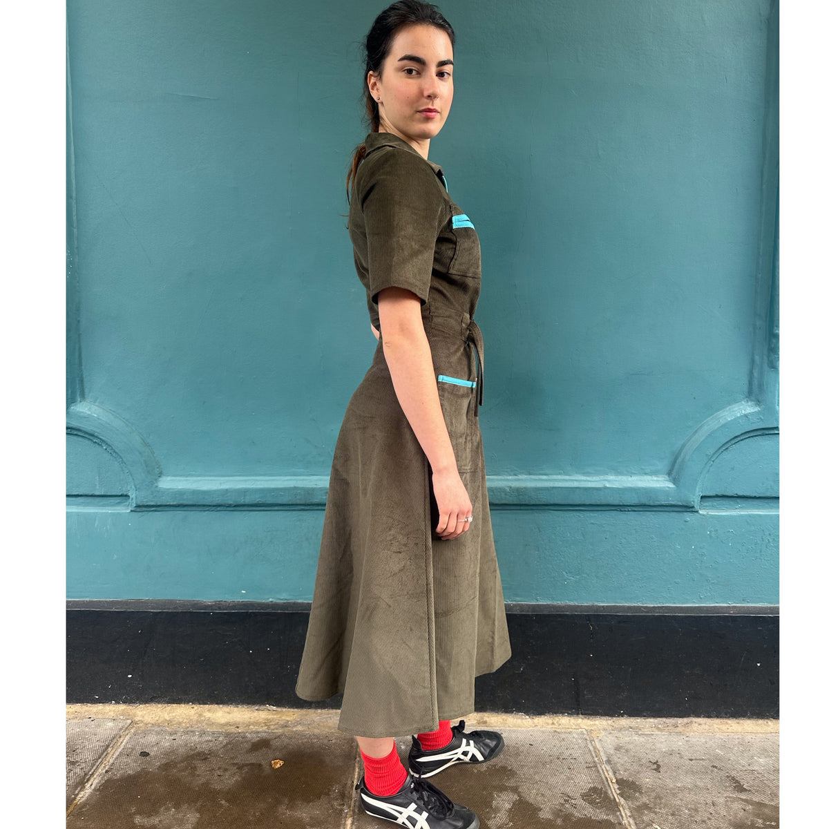 *NEW COLOUR* Cord Shirt Dress Olive