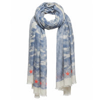 Ombre Scarf Blue Stars