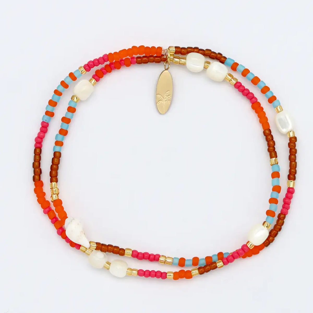 Golden Hour Beaded Surf Bracelet Orange