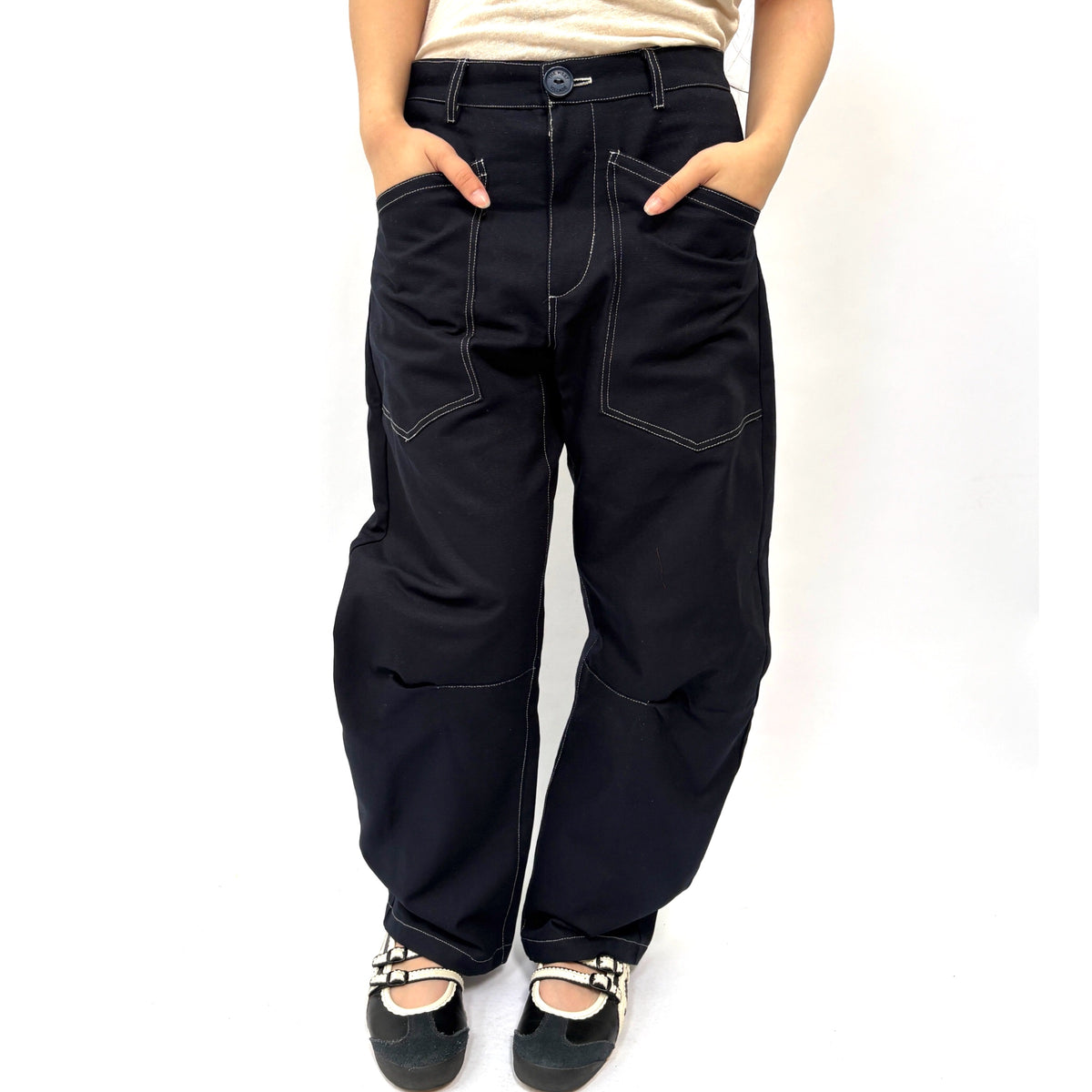 *SS26!* Topstitched Barrel Navy