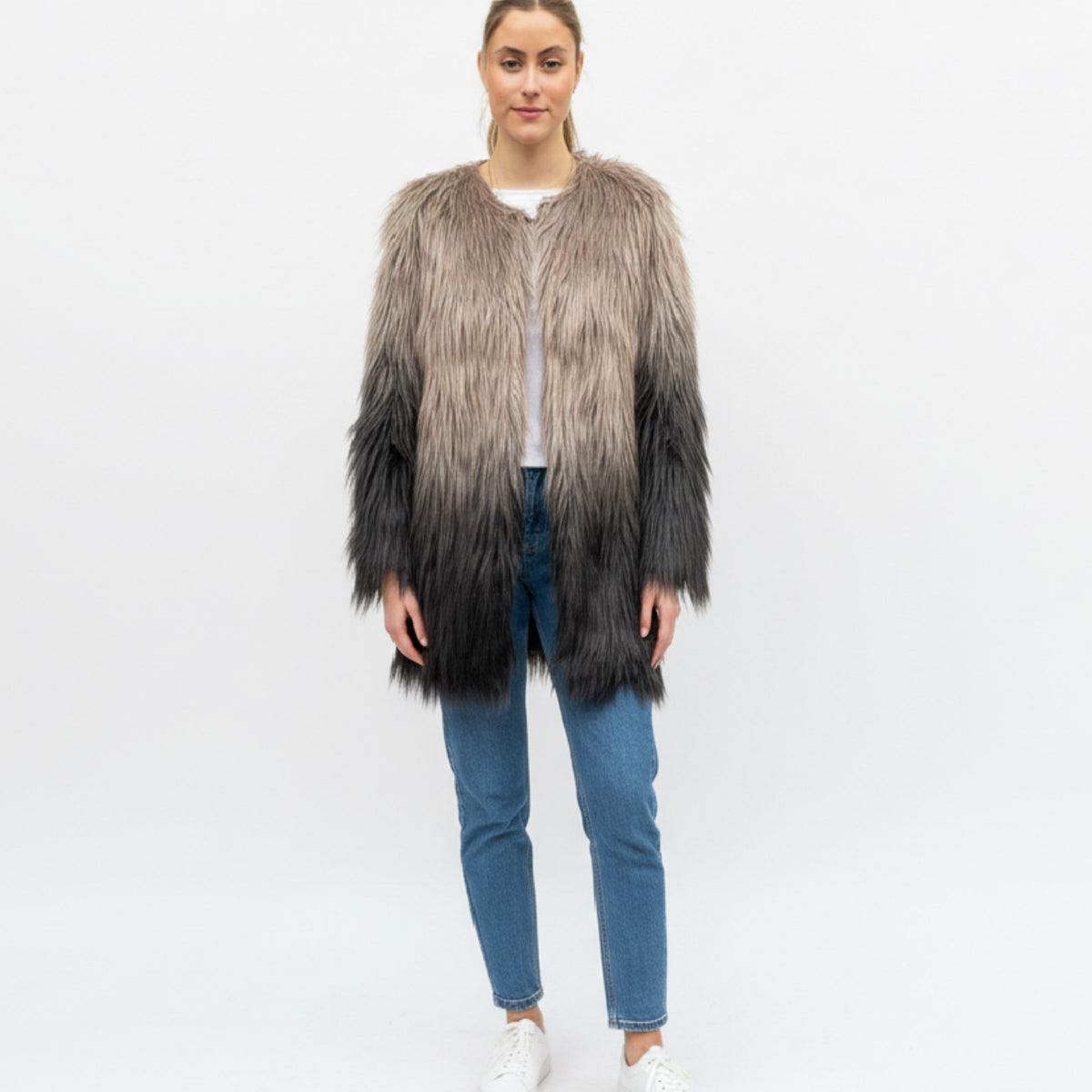 Unreal Fur Grey Ombre Coat