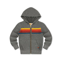5 Stripe Kids Zip Hoodie Heather Grey