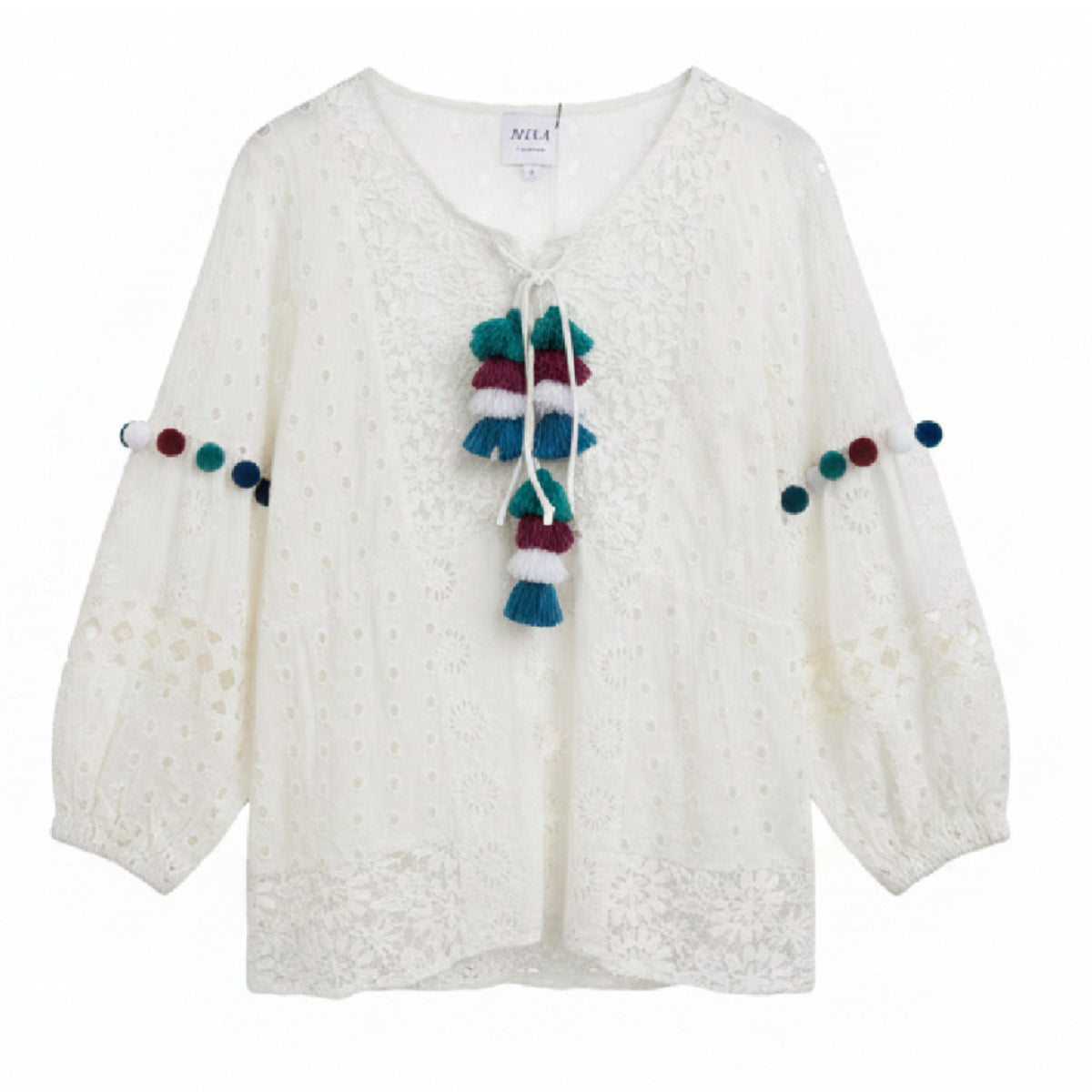 Misa Los Angeles White Broderie Top