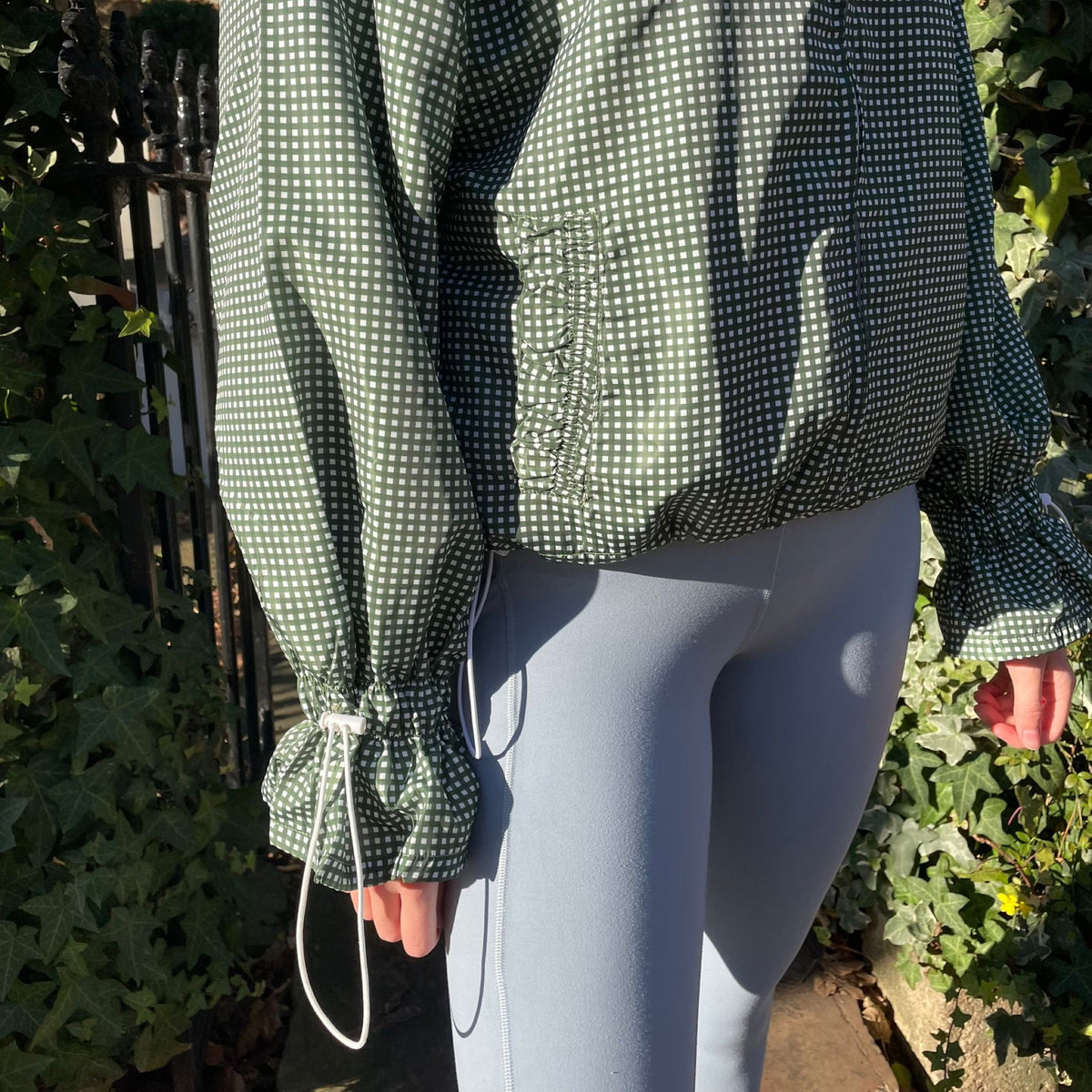 Ginny & Me Flared Windbreaker Olive Check